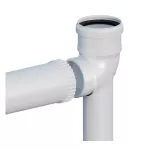 Dūmvada 87° saliekamais līkums ar pagarinājumu 500 mm uz balsta DN80