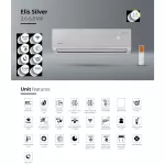 Šilumos siurblys oras-oras Rotenso Elis Silver -20°C (3,4/3,4kW)